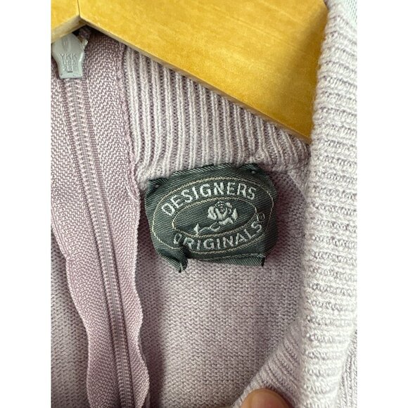 Women’s Designers Originals Petite Medium Mauve Long Sleeve Sweater with Back Zi - Picture 4 of 6